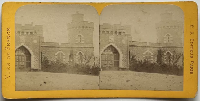 France Castle Of Maulmont c1870 Photo Stereo Albumin Vintage P21n