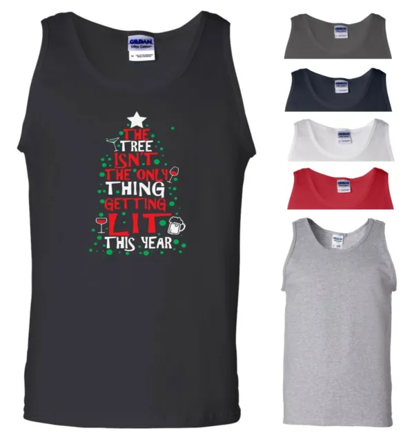 Christmas Tree Vest Is Not The Only Thing Getting Lit Fun Xmas Gift Men Tank Top