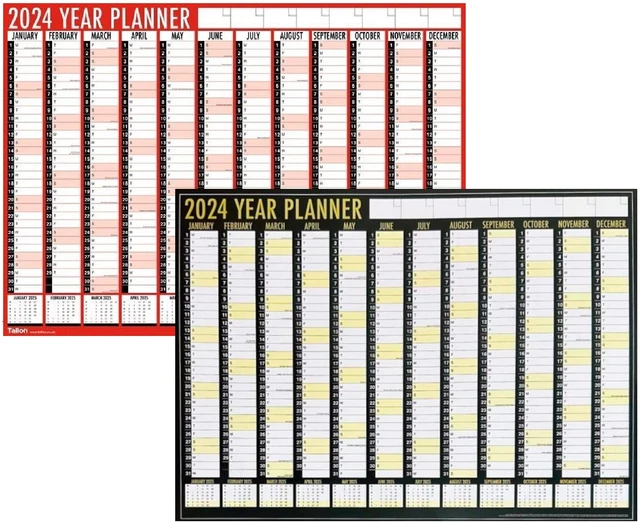 2024 A1 SIZE Calendar Full Year Large Wall Planner Home Office Work Jan ...