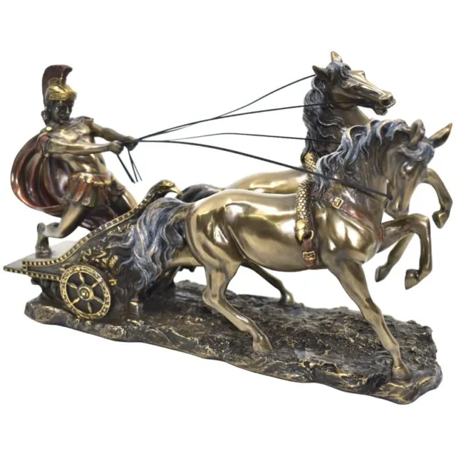 Roman Chariot Cold Cast Bronze Sculpture