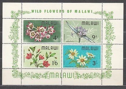 Malawi - Blätter Yvert 10 MNH Blumen