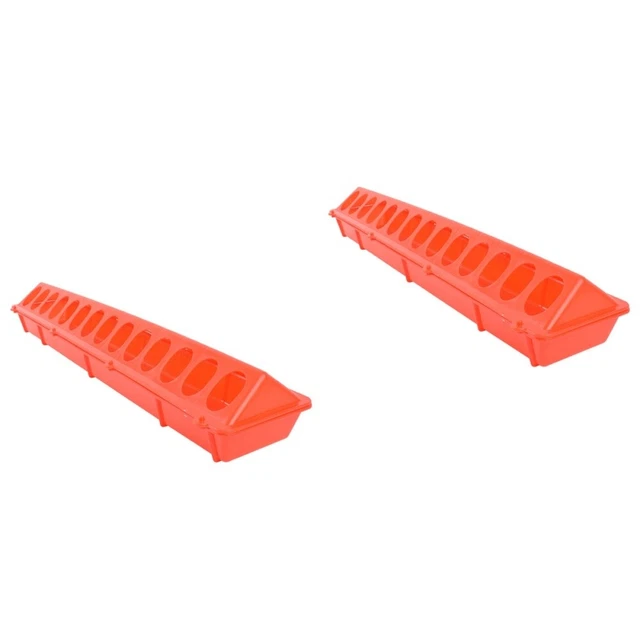 2 Pack Quail Feeders No Waste Animal Feeding Trough Long Bird