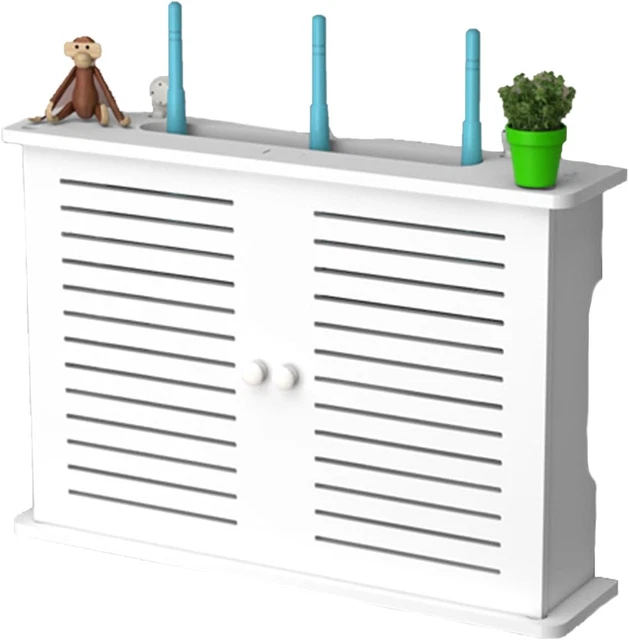 1 pz mensola router in legno, scatola porta router wifi da scrivania, rack modem, unità di mensola per router di , scatola organizer per nascondere cavi per ufficio e casa, mensole flottanti