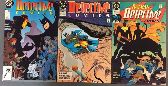 DETECTIVE COMICS Batman lot of (3) #609 #611 #612 (1989/1990) DC Comics FINE