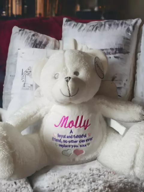 Angel Memorial Bear - Personalised With You Own Embroidered Message or Name