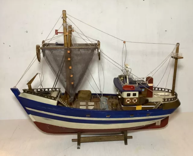 Gulf Shrimp Trawler Louisiana Work Boat Wooden Fishing Model 18" Assembled Model