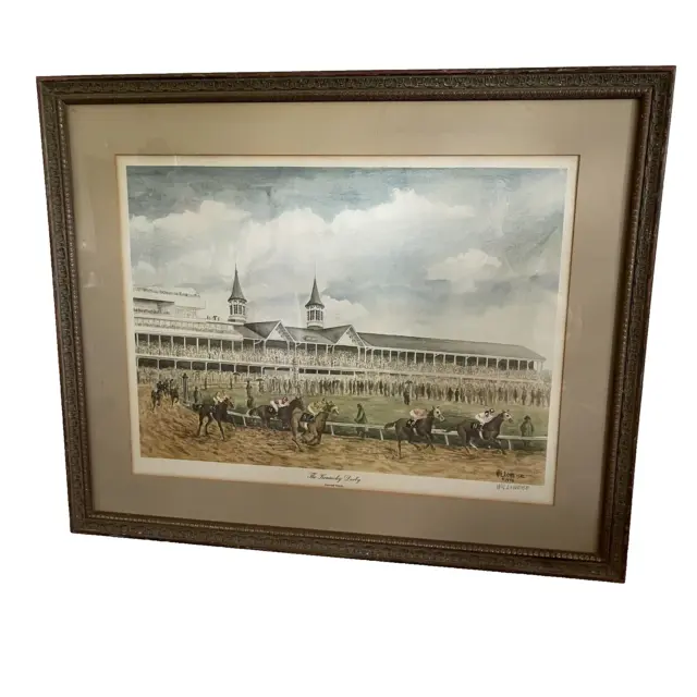 Willoweise Watercolor Painting of 1974 KENTUCKY DERBY with Frame