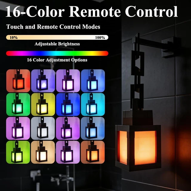 PIXELATED LANTERN NIGHT Light, 3D Lantern Night Light with Remote ...