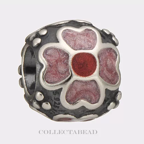 Authentic Pandora Sterling Silver Enamel Red Daisy Bead 790433ER *SPECIAL!!!