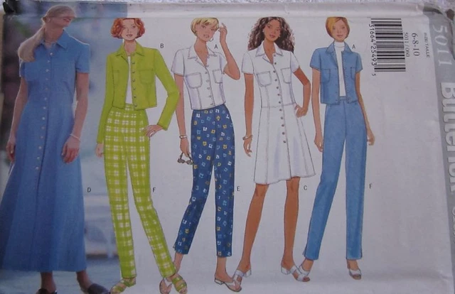 Uncut Vintage Butterick SEWING Pattern 5011 Misses Dress Top Pants OOP FF Easy