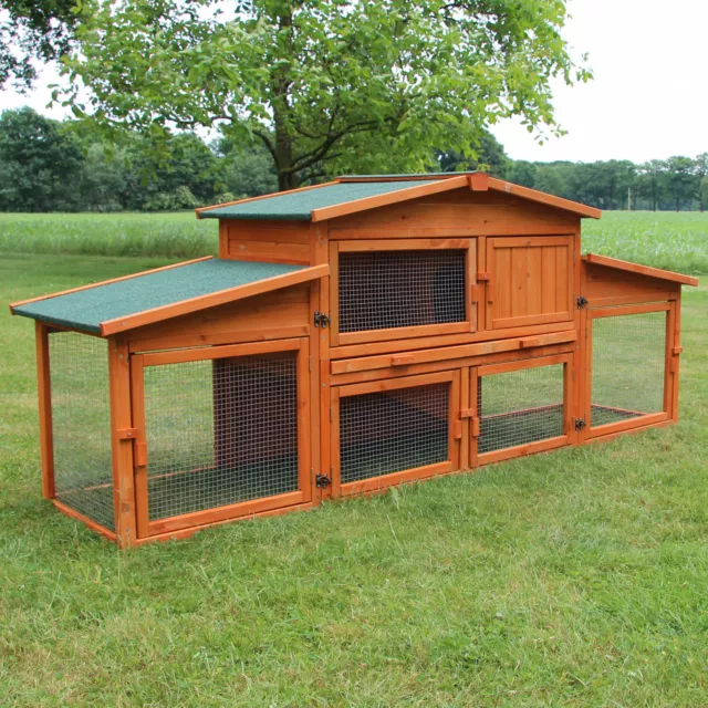 Hasen Kaninchen Stall Nager Klein Tier Käfig Haus Frei Aus Lauf Gehege König XXL