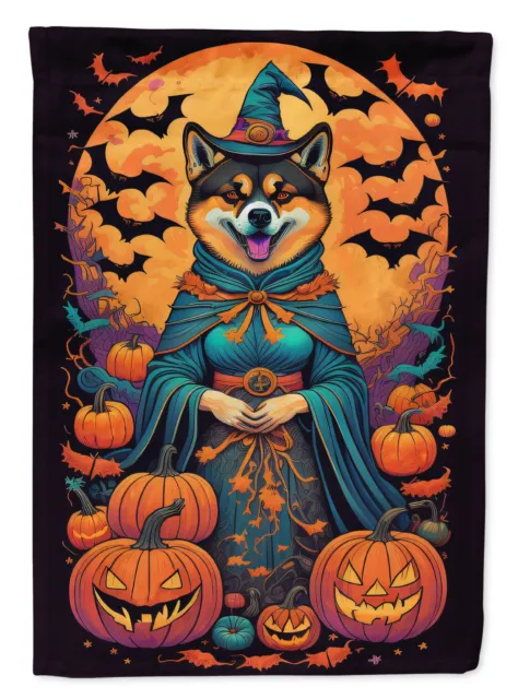 Akita Witchy Halloween Flag Canvas Large House Size DAC1468CHF