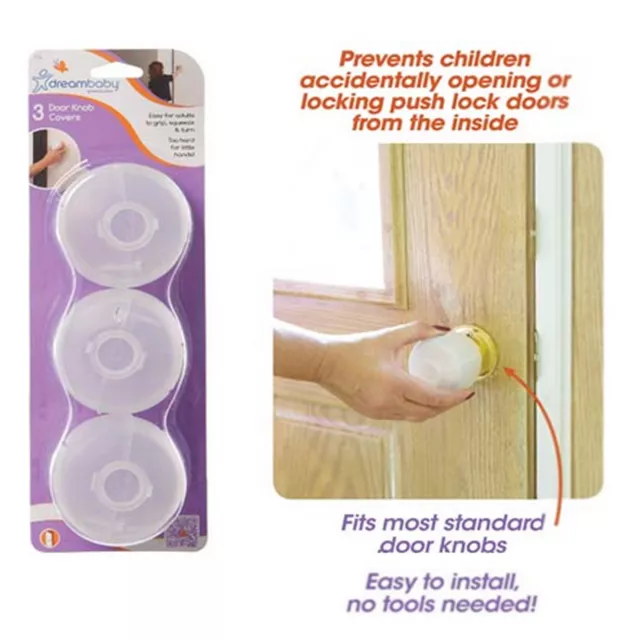 Dreambaby Door Knob Covers Dream Baby Toddler Children Safety Handle Lock Open