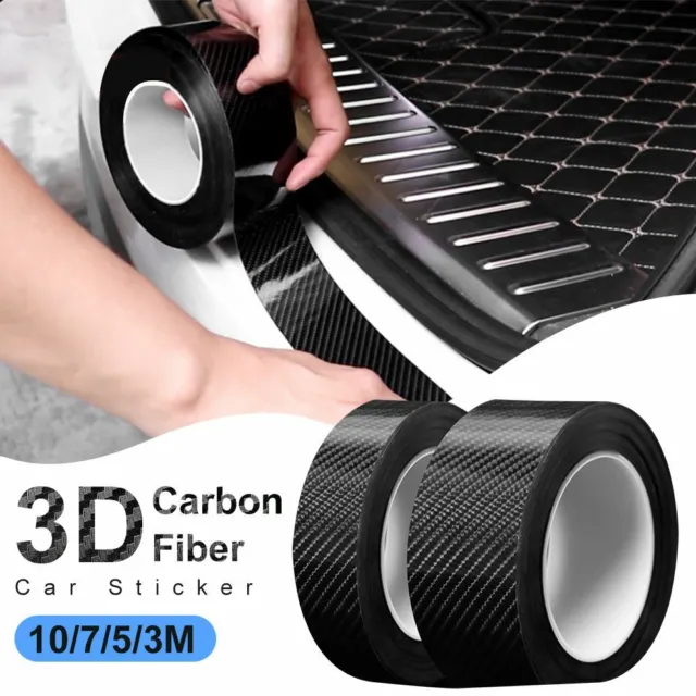 Carbon Fiber Car Sticker Door Sill Bumper Protector Anti Scratch Tape Vinyl Film