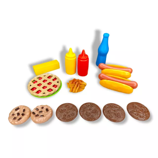VINTAGE PRETEND PLAY Fake Food Props Realistic Plastic Toys Hot Dog Pie ...