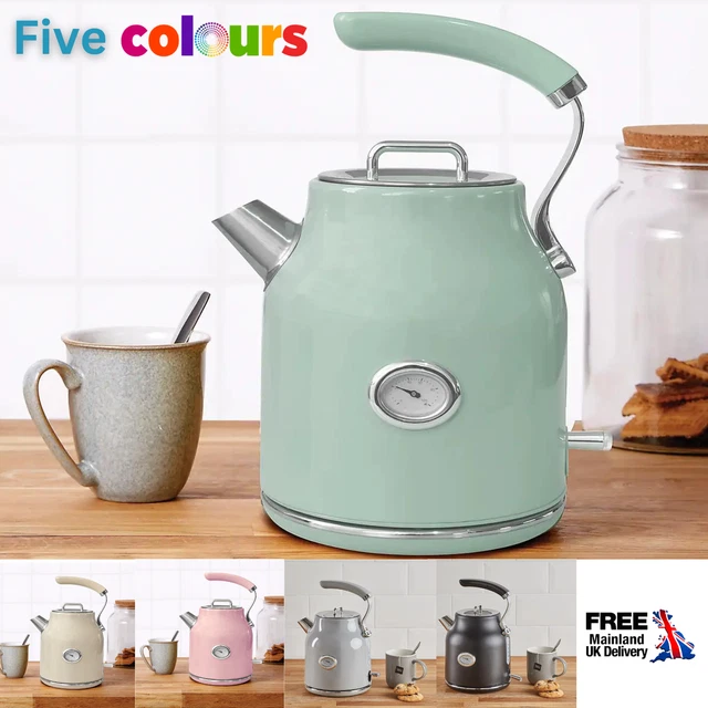 RETRO 1.7 LITRE 3KW Jug Kettle 360 Degree Cordless Swivel Base 5 Colours 59.99 PicClick UK