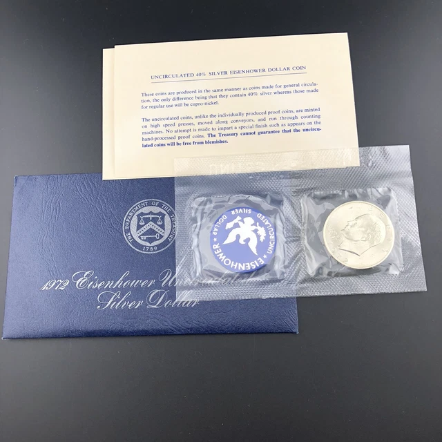 1972-S US Mint Uncirculated Silver (40%) Eisenhower Dollar Blue Pack