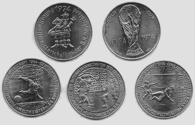 5 MEDAILLEN 1974 FussballWeltmeisterschaft In Brd EUR 20,00 PicClick DE