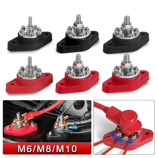 POINT CONNECTOR BLOCK Rubber Heavy Duty 12V 160A Bus Bar Battery