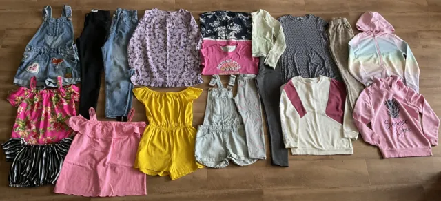 Large Bundle Of Girls Clothes Age 10-11 Years New Look M&S Summer Tops Dungarees