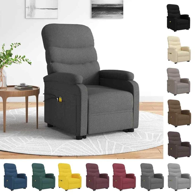 Massagesessel mit Aufstehhilfe Fernsehsessel Relaxsessel Sessel Stoff vidaXL