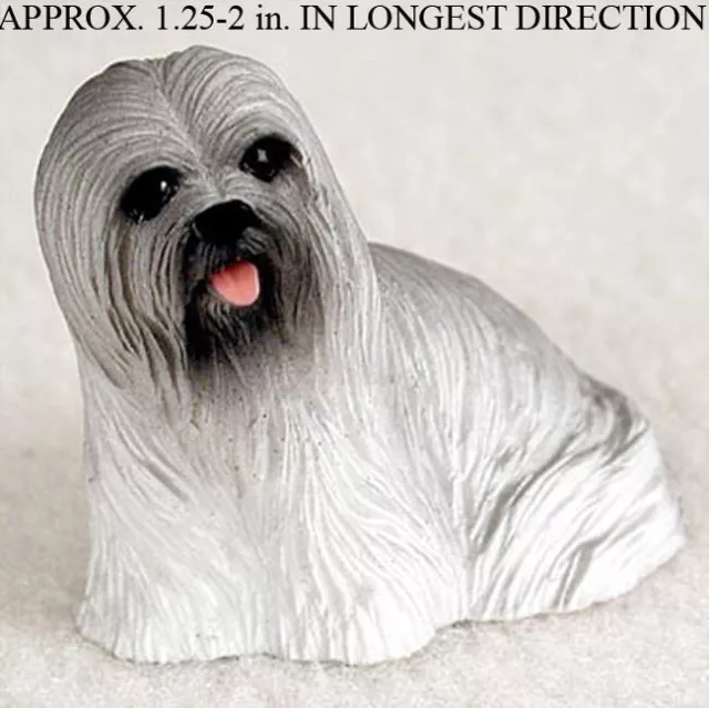 Lhasa Apso Mini Hand Painted Figurine Gray