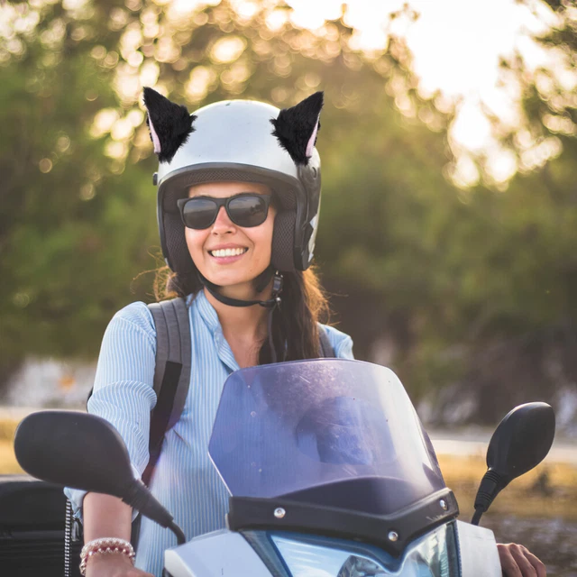 Furry Helmet Cat Ears Helmet Accessories Party Helmet Motorcycle Outdoor