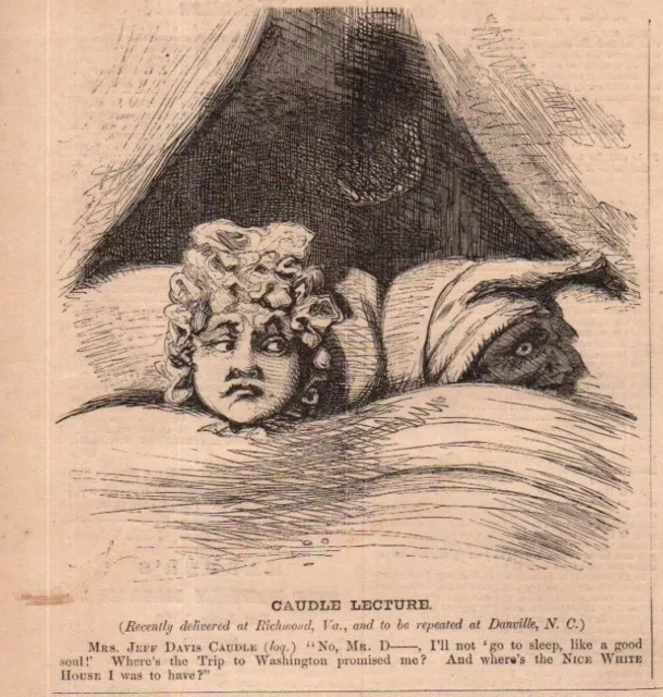 1862 Harpers Weekly Print - Mrs Jefferson Davis was promised the White house