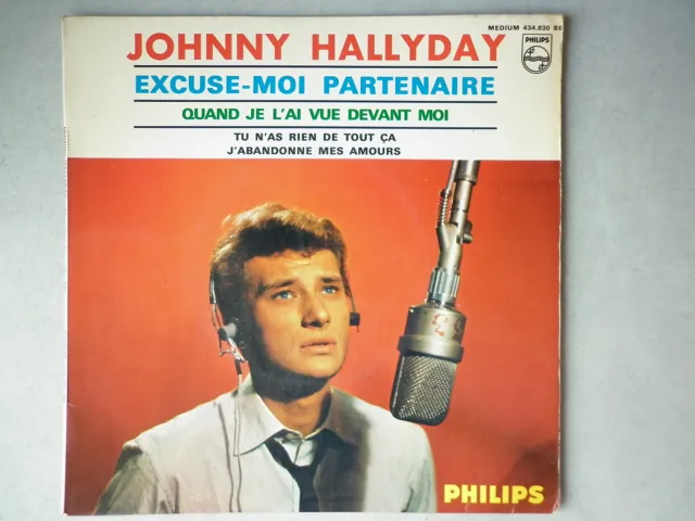 Johnny Hallyday 45Tours EP vinyle Excuse-Moi Partenaire