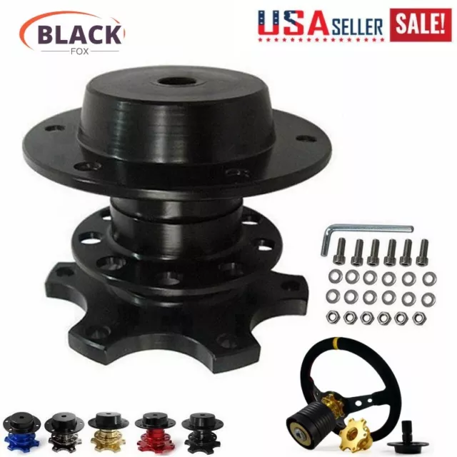 Black Car Steering Wheel Quick Release Hub Racing Adapter Snap Off Boss Kit US