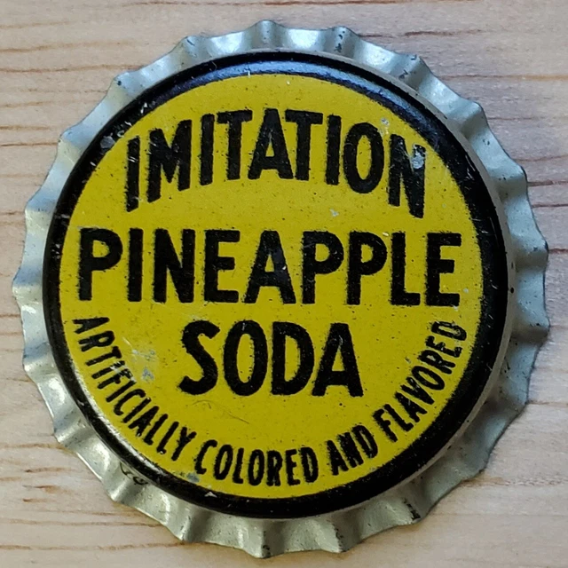 VINTAGE IMITATION PINEAPPLE SODA, Cork Lined bottle cap; Unused; 1950's