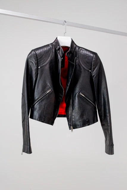 JC de Castelbajac Cropped Leather Jacket, Size FR 40