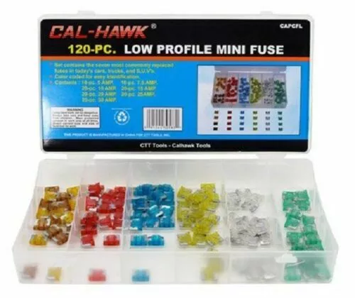 New 120pc Low Profile Mini Blade Fuse Assortment Set Auto Car Truck ATM