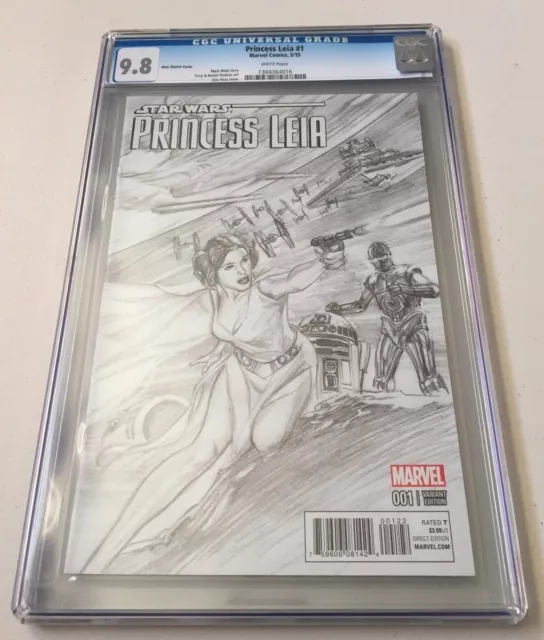 Marvel Comics Star Wars Prinzessin Leia #1 Alex Ross Skizze Variante CGC bewertet 9,8