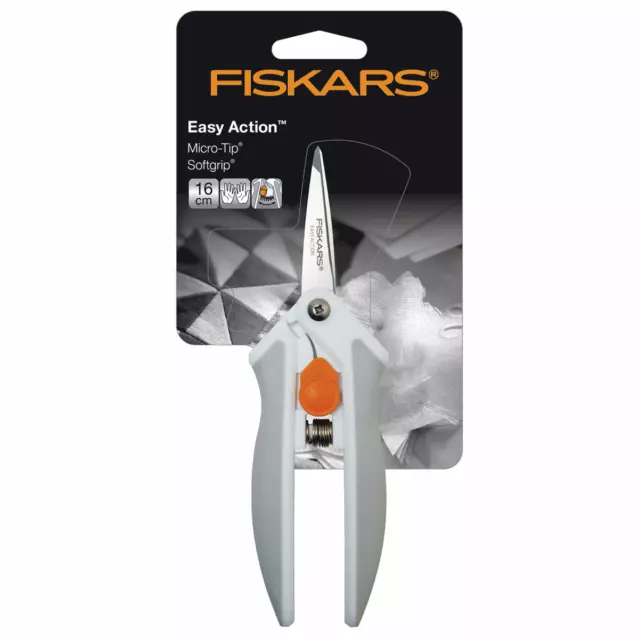 FISKARS EASY ACTION WEICHER GRIP MIKROSPITZENSCHERE 16 cm SUPER SCHARFE QUALITÄT