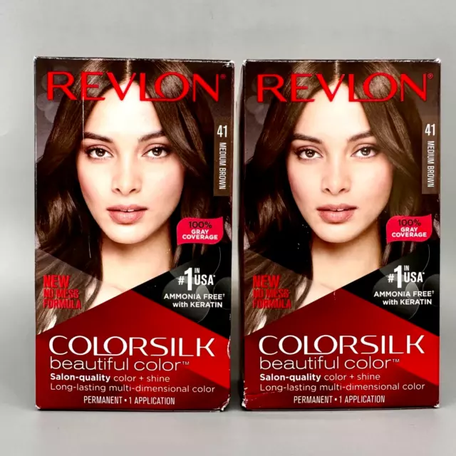 Revlon Colorsilk Luminista Beautiful Color, [41] Medium Brown, 2 PK