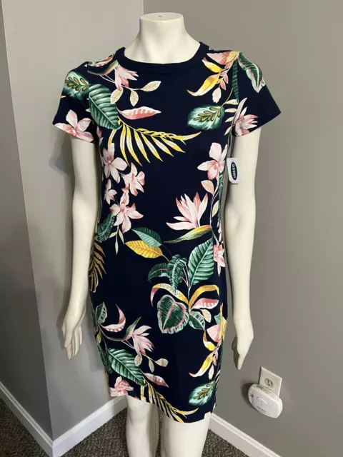 Old Navy Short Sleeve Tropical Floral Above Knee NWT  T-shirt NWT Dress Small