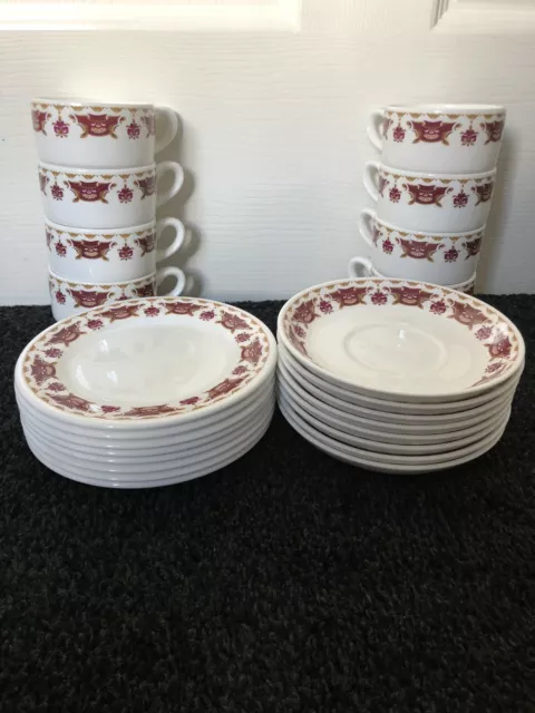 WEDGWOOD METALLISED BONE CHINA 24 Piece Set 8x Mugs / 8x Side Plates /8x Saucers