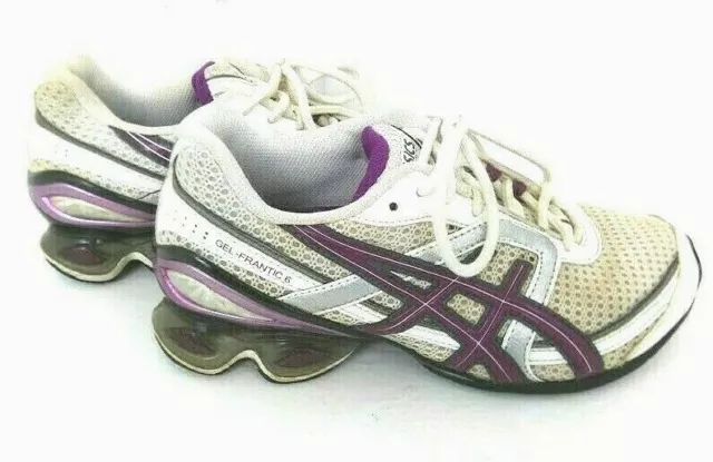 Asics Gel Frantic 6 Sneakers Womens Size 6.5 Purple White Running Shoes