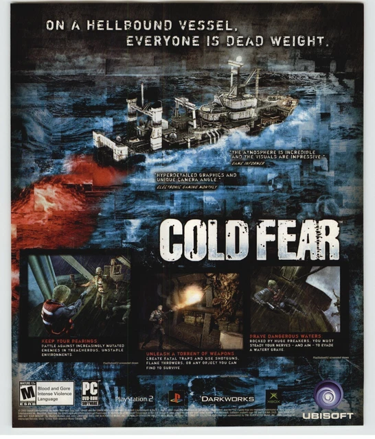COLD FEAR PS2 Xbox PC Video Game Poster Ad Advertisement Art Print Rare