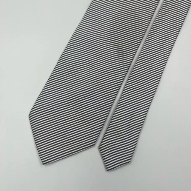 Givenchy 100% Silk Tie Necktie Black And White Striped Tie EUC Business Office 2