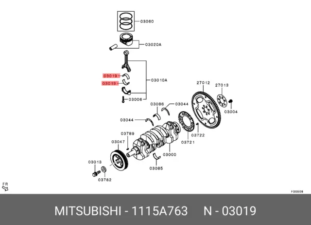 Genuine OE Bearing Connecting Rod 1115A763 For Mitsubishi 1115-A763