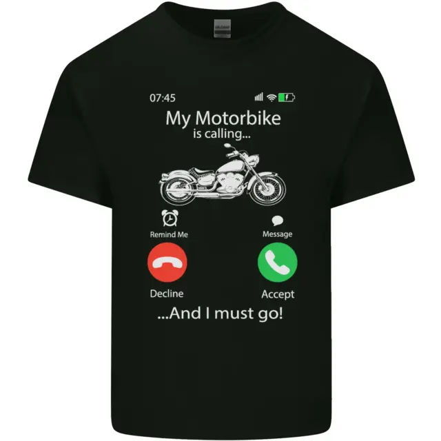 T-shirt top da uomo in cotone My Motorbike Is Calling Biker