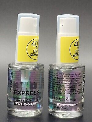 2 uds esmalte de uñas Catrice EXPRESS Spray On Base Coat 10 ml cada uno - NUEVO embalaje original