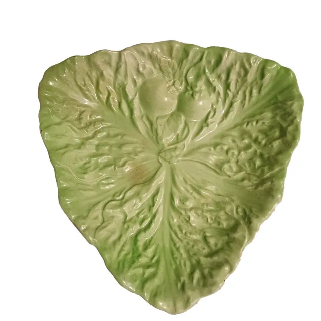 Vintage Triangular shaped Carlton Ware Ceramic Green lettuce & tomato  plate.