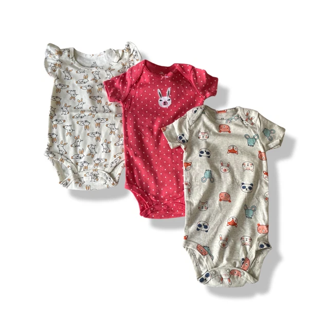 Baby/Toddler- Girls - 3 Pack Baby Grows Vests Set - UK Seller -  12-18 months