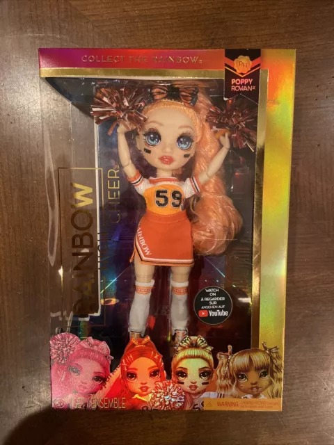 Rainbow High Cheer Poppy Rowan – Orange Fashion Doll with Pom Poms  Cheerleader