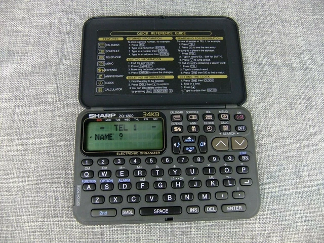 SHARP ZQ-1200 ELECTRONIC Organizer 34KB PicClick CA