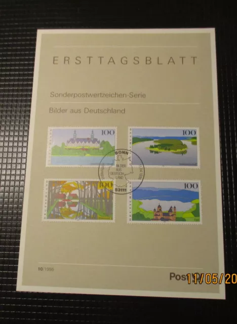 ETB Bund, Bilder aus Deutschland 10/1996, Mi. 1849 - 1852, Sonderstempel Bonn