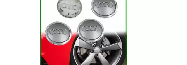 4x 69mm Für Audi Nabendeckel Felgendeckel Nabenkappen Allufelgen Grau neu